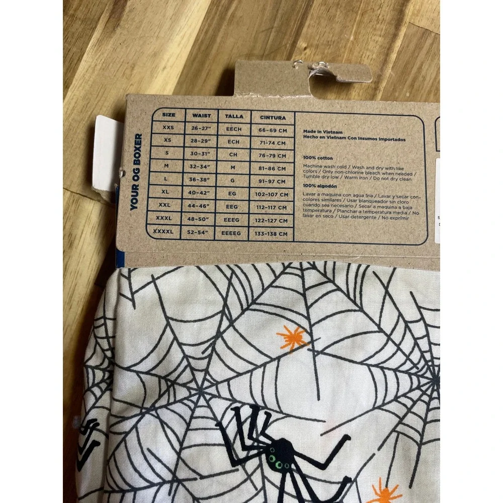 Old Navy Mens XXL Halloween Boxers Spider Web Print White Orange Black  Cotton